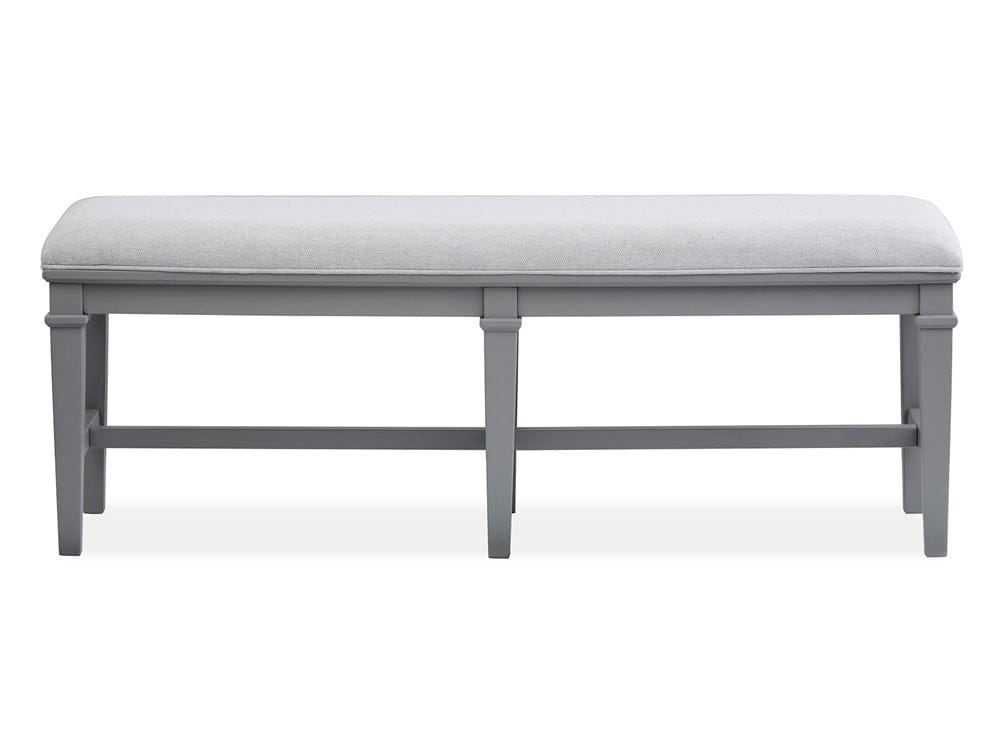 Henry & Mason  -  Portmere Harbor Gray Grey Upholstered Bench  - AFA00873 view 2