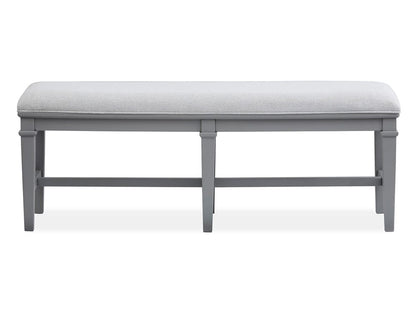 Henry & Mason  -  Portmere Harbor Gray Grey Upholstered Bench  - AFA00873 view 2