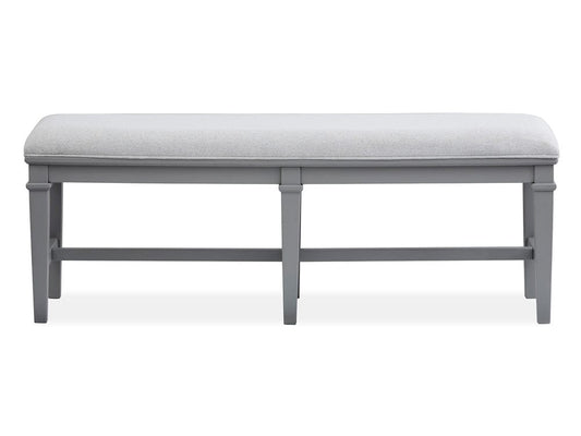 Henry & Mason  -  Portmere Harbor Gray Grey Upholstered Bench  - AFA00873 view 2