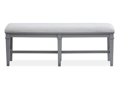 Henry & Mason  -  Portmere Harbor Gray Grey Upholstered Bench  - AFA00873 view 4