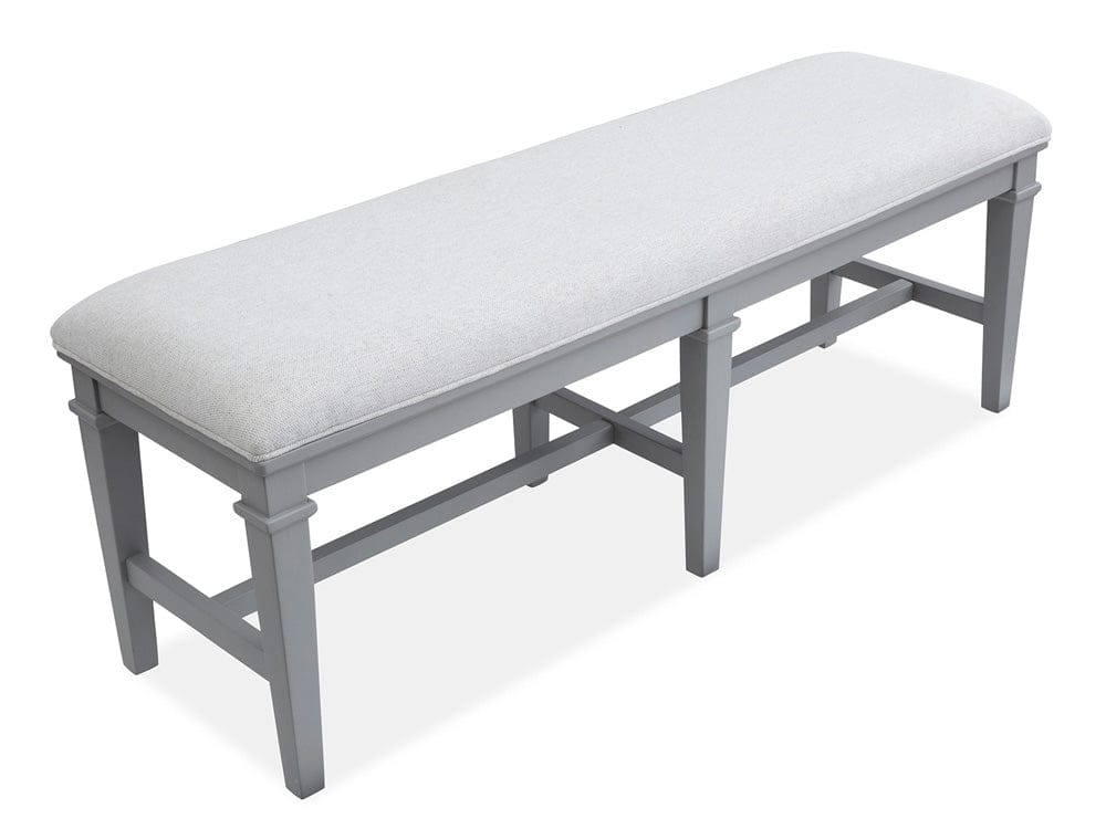 Henry & Mason  -  Portmere Harbor Gray Grey Upholstered Bench  - AFA00873 view 6