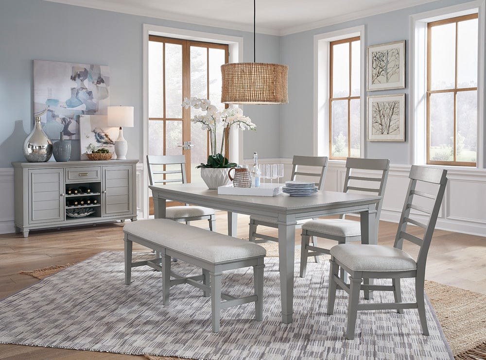 Henry & Mason  -  Portmere Harbor Gray Grey Upholstered Bench  - AFA00873 view 8