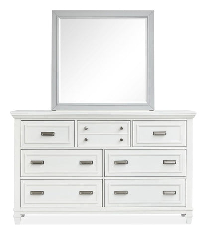 Henry & Mason  -  Portmere White Dove And Harbor Gray White Drawer Dresser With Grey Landscape Mirror  - AFA00875 view 1
