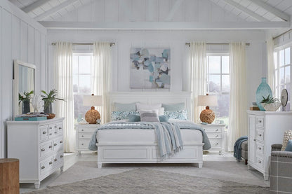 Henry & Mason  -  Portmere White Dove California King White Panel Bed  - AFA00876 view 7