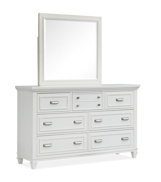 Henry & Mason  -  Portmere White Dove White Drawer Dresser With Landscape Mirror  - AFA00877 view 1