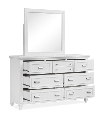 Henry & Mason  -  Portmere White Dove White Drawer Dresser With Landscape Mirror  - AFA00877 view 6