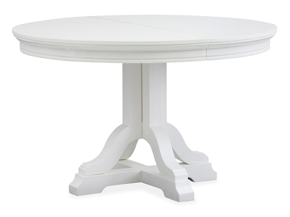 Henry & Mason  -  Portmere White Dove White Extendable 48" Round Dining Table  - AFA00878 view 1