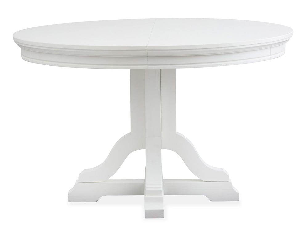 Henry & Mason  -  Portmere White Dove White Extendable 48" Round Dining Table  - AFA00878 view 3