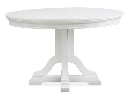 Henry & Mason  -  Portmere White Dove White Extendable 48" Round Dining Table  - AFA00878 view 3
