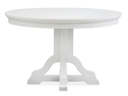 Henry & Mason  -  Portmere White Dove White Extendable 48" Round Dining Table  - AFA00878 view 4