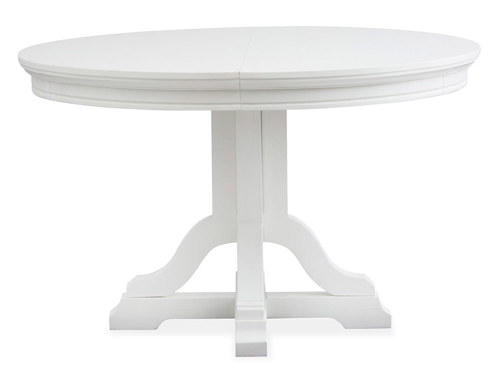 Henry & Mason  -  Portmere White Dove White Extendable 48" Round Dining Table  - AFA00878 view 6
