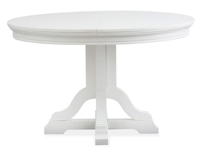 Henry & Mason  -  Portmere White Dove White Extendable 48" Round Dining Table  - AFA00878 view 6