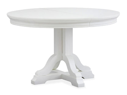 Henry & Mason  -  Portmere White Dove White Extendable 48" Round Dining Table  - AFA00878 view 7
