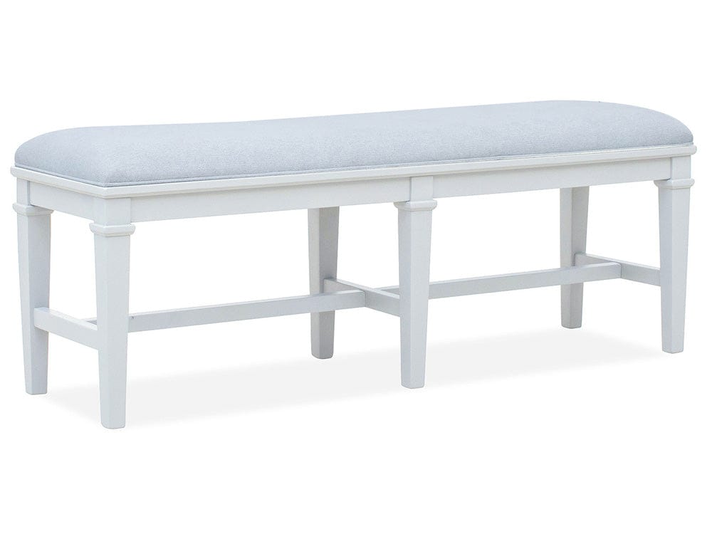 Henry & Mason  -  Portmere White Dove White Upholstered Bench  - AFA00881 view 1
