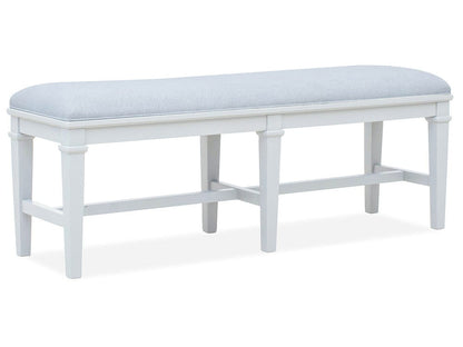 Henry & Mason  -  Portmere White Dove White Upholstered Bench  - AFA00881 view 1