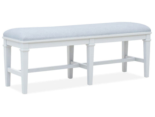 Henry & Mason  -  Portmere White Dove White Upholstered Bench  - AFA00881 view 1