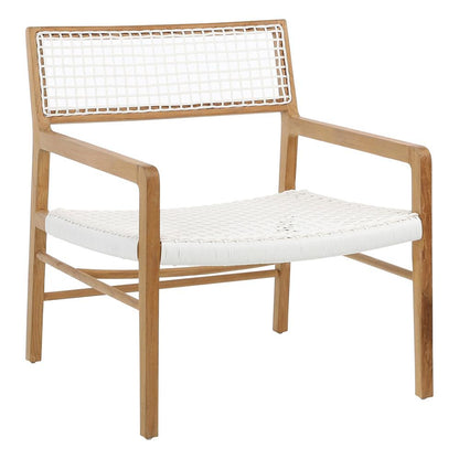 Henry & Mason - Prather Natural Teak and White Rattan Outdoor Occasional Chair - DV7233 veiw 1