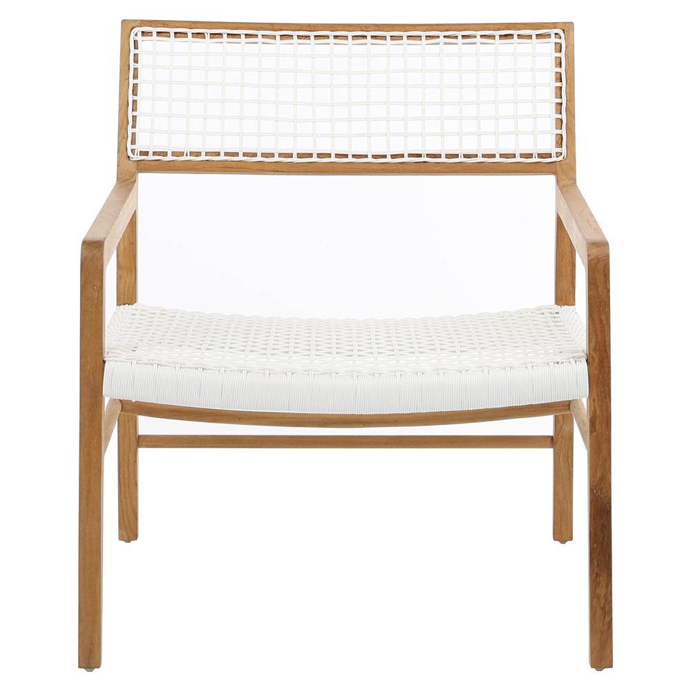 Henry & Mason - Prather Natural Teak and White Rattan Outdoor Occasional Chair - DV7233 veiw 2