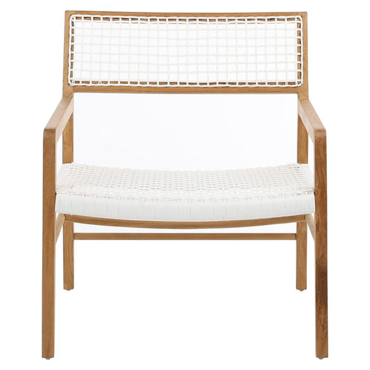 Henry & Mason - Prather Natural Teak and White Rattan Outdoor Occasional Chair - DV7233 veiw 2