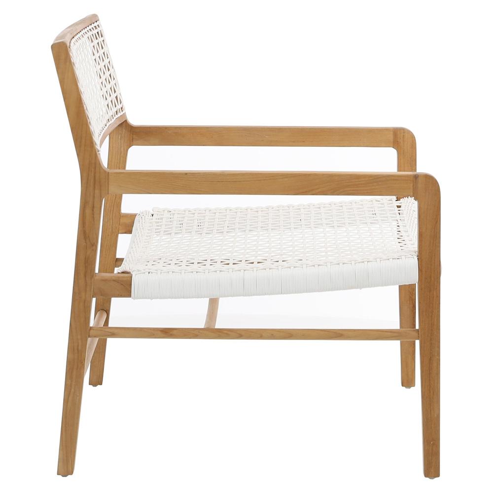 Henry & Mason - Prather Natural Teak and White Rattan Outdoor Occasional Chair - DV7233 veiw 3