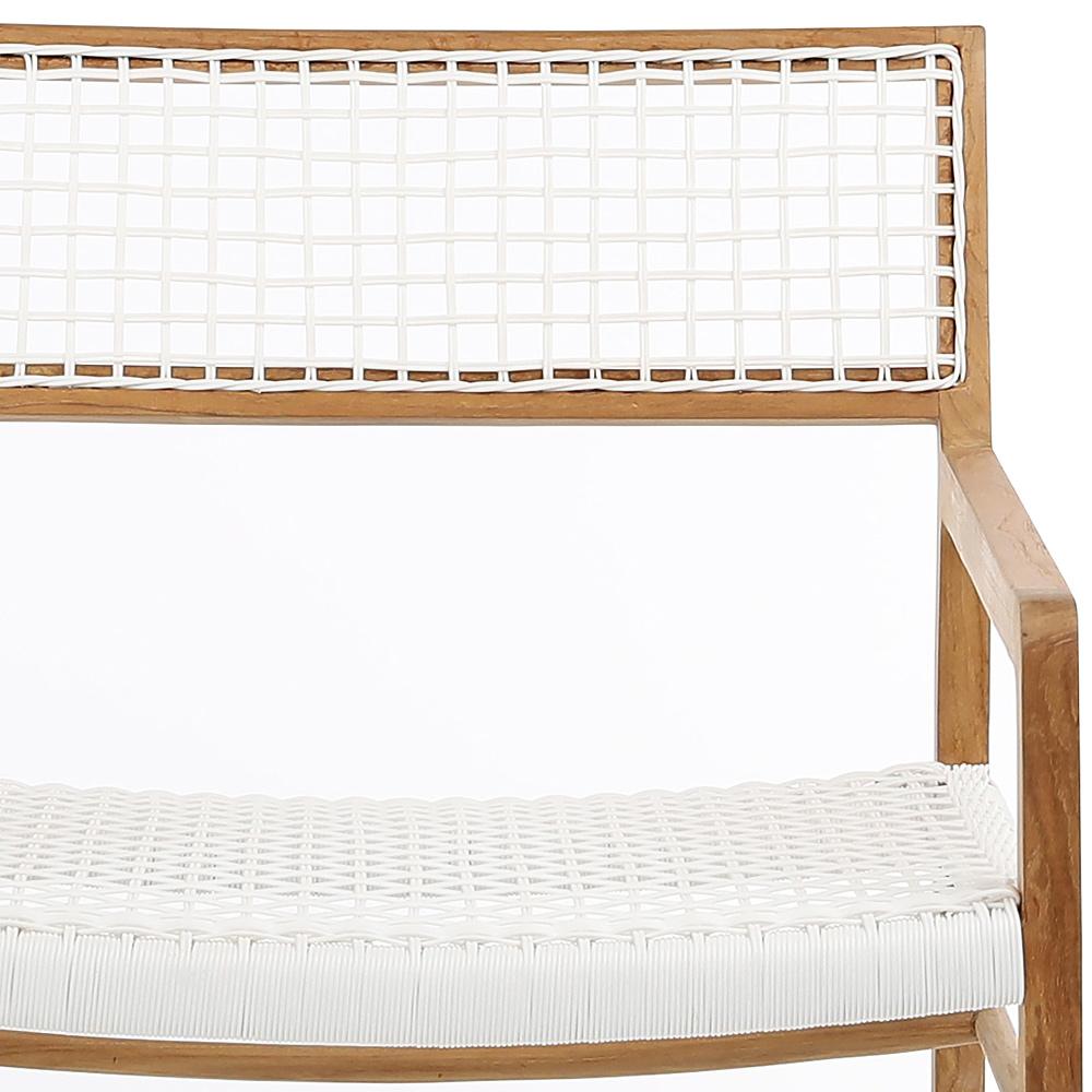 Henry & Mason - Prather Natural Teak and White Rattan Outdoor Occasional Chair - DV7233 veiw 5