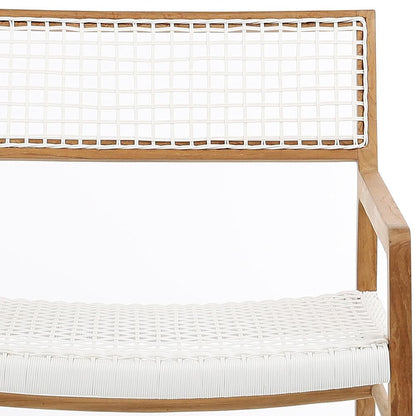 Henry & Mason - Prather Natural Teak and White Rattan Outdoor Occasional Chair - DV7233 veiw 5