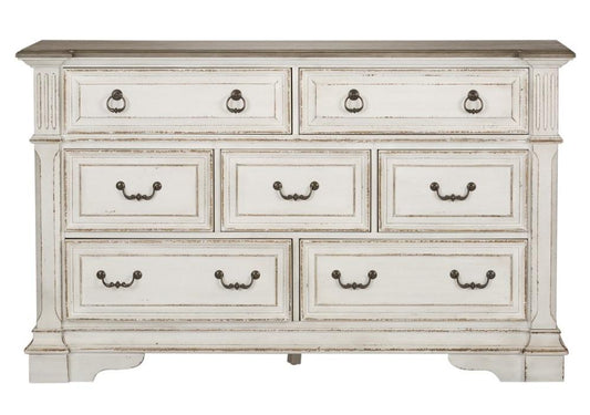Henry & Mason - Priory Garden 7 Drawer Dresser in Antique White & Weathered Brown - AFA02966 view 1