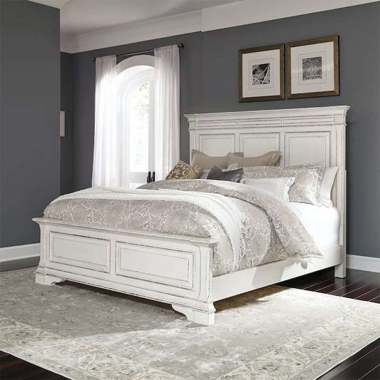 Henry & Mason - Priory Garden King California Panel Bed in Antique White & Weathered Brown - AFA02972 view 1