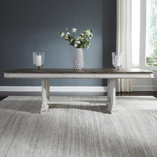 Henry & Mason - Priory Garden Trestle Table in Antique White & Weathered Brown - AFA03010 view 1
