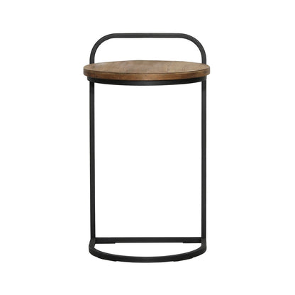 Henry & Mason - Remy Natural Teak Wood Laptop Side Table in with Black Metal Legs - DV7635 veiw 2