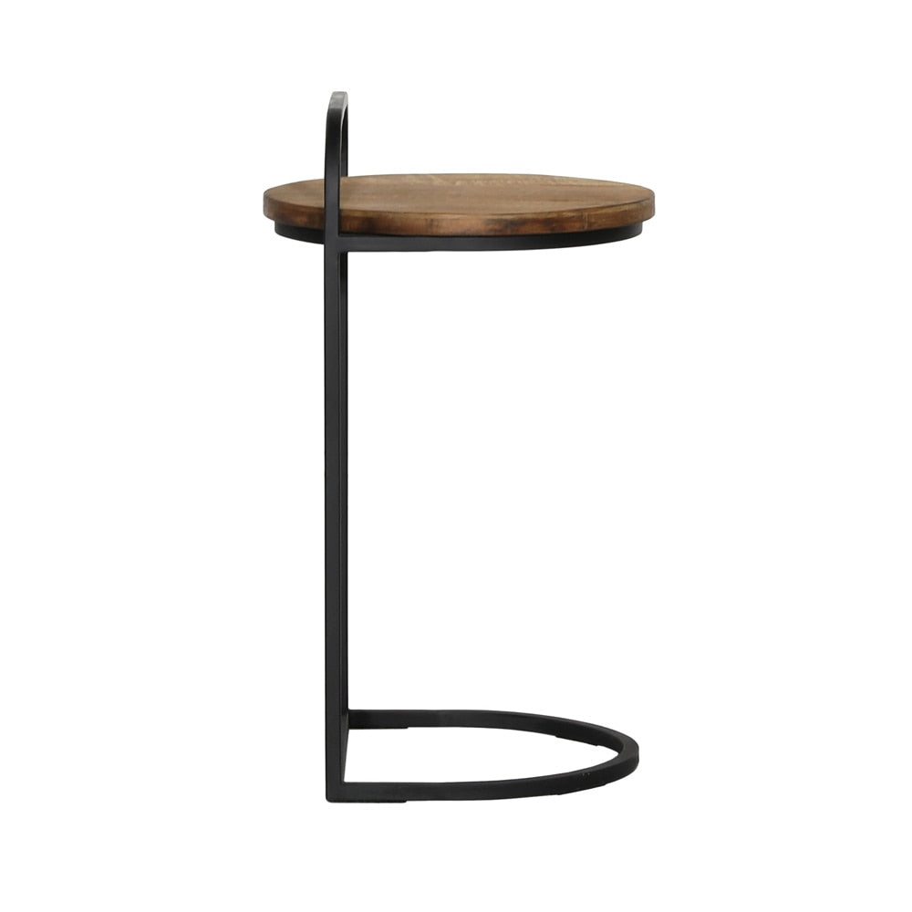 Henry & Mason - Remy Natural Teak Wood Laptop Side Table in with Black Metal Legs - DV7635 veiw 3