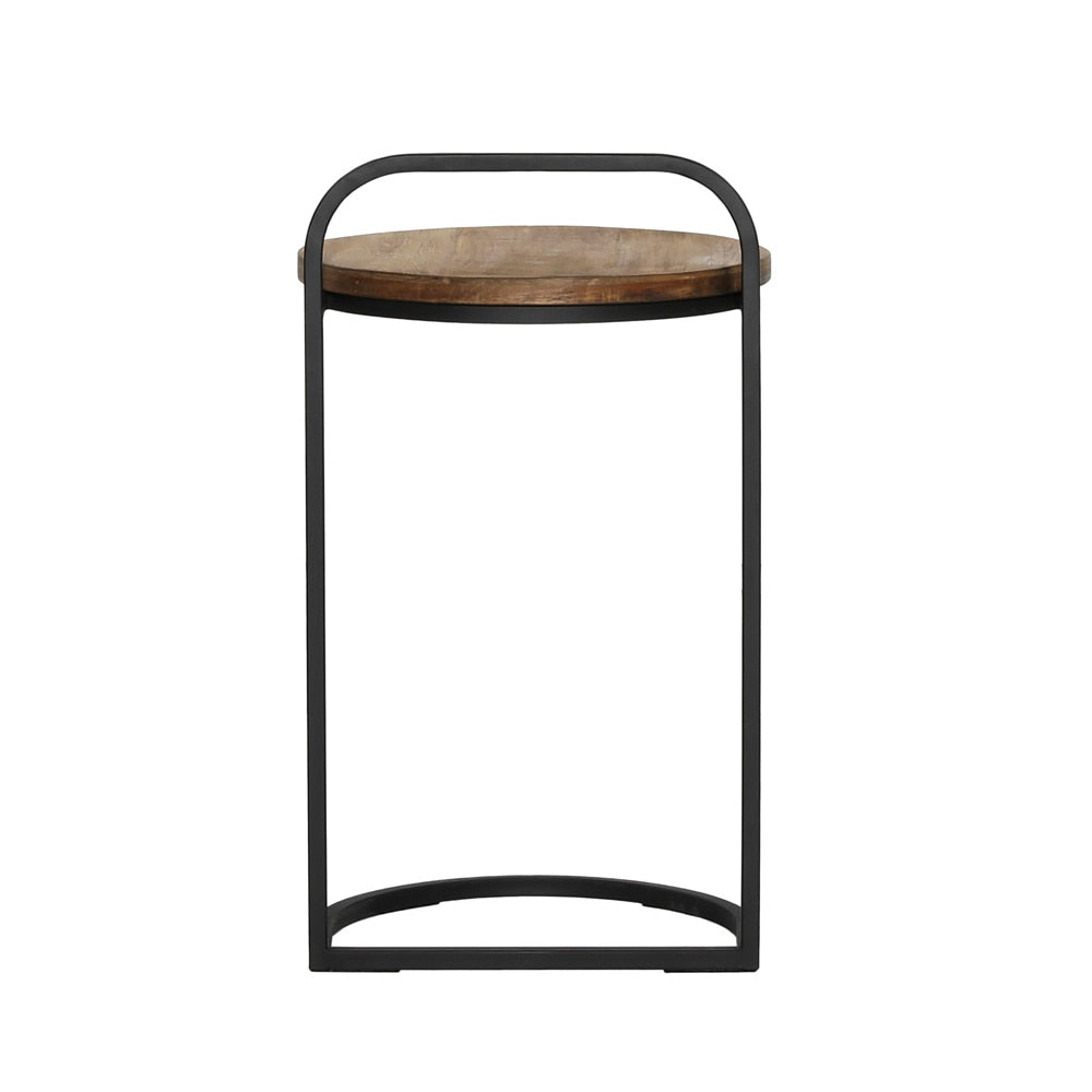 Henry & Mason - Remy Natural Teak Wood Laptop Side Table in with Black Metal Legs - DV7635 veiw 4
