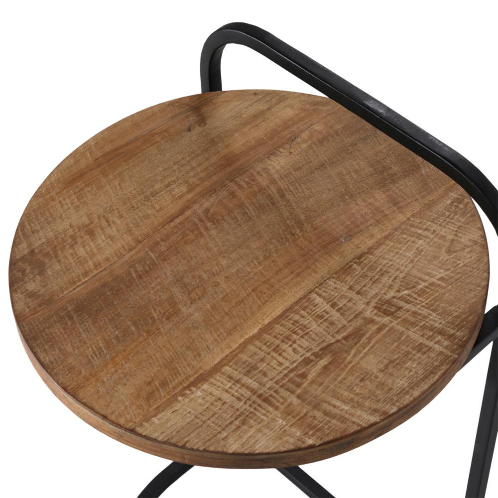 Henry & Mason - Remy Natural Teak Wood Laptop Side Table in with Black Metal Legs - DV7635 veiw 5