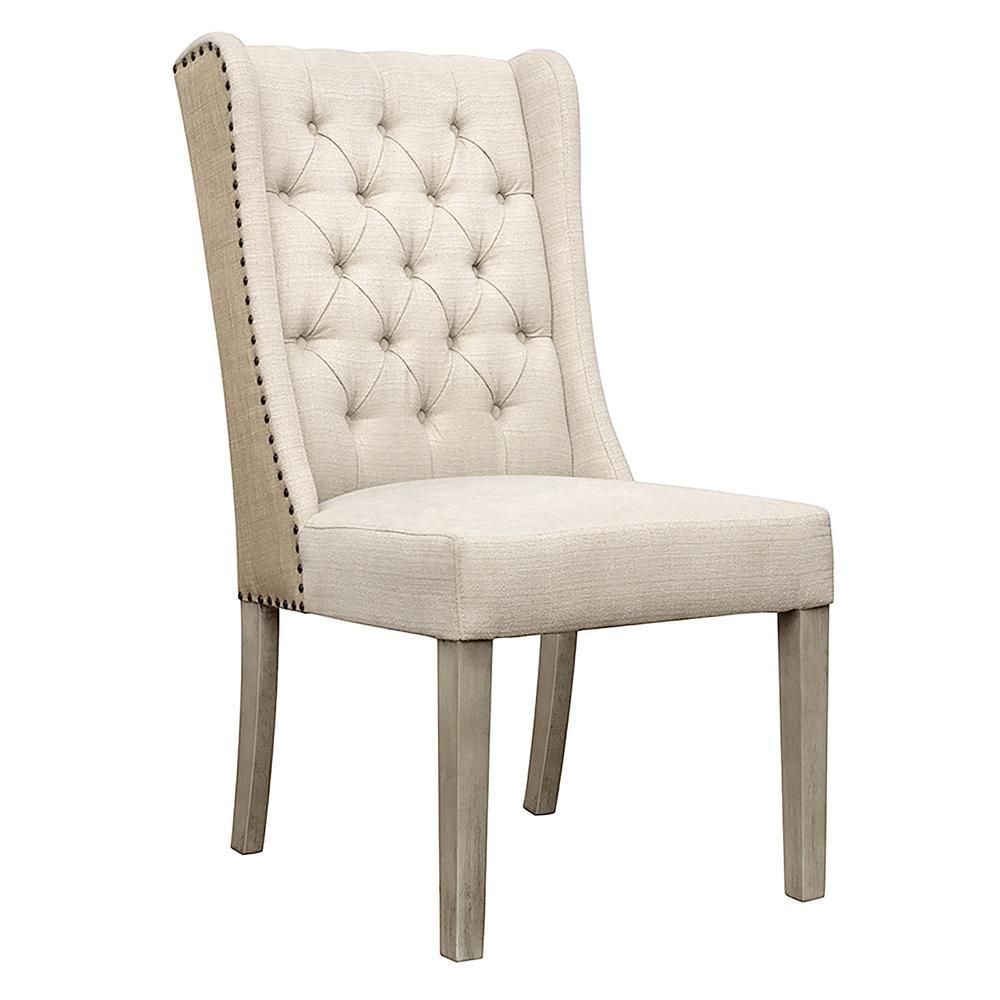 Henry & Mason - Risner Rubberwood Dining Chair with Light Sand Performance Fabric - DV7165 veiw 1