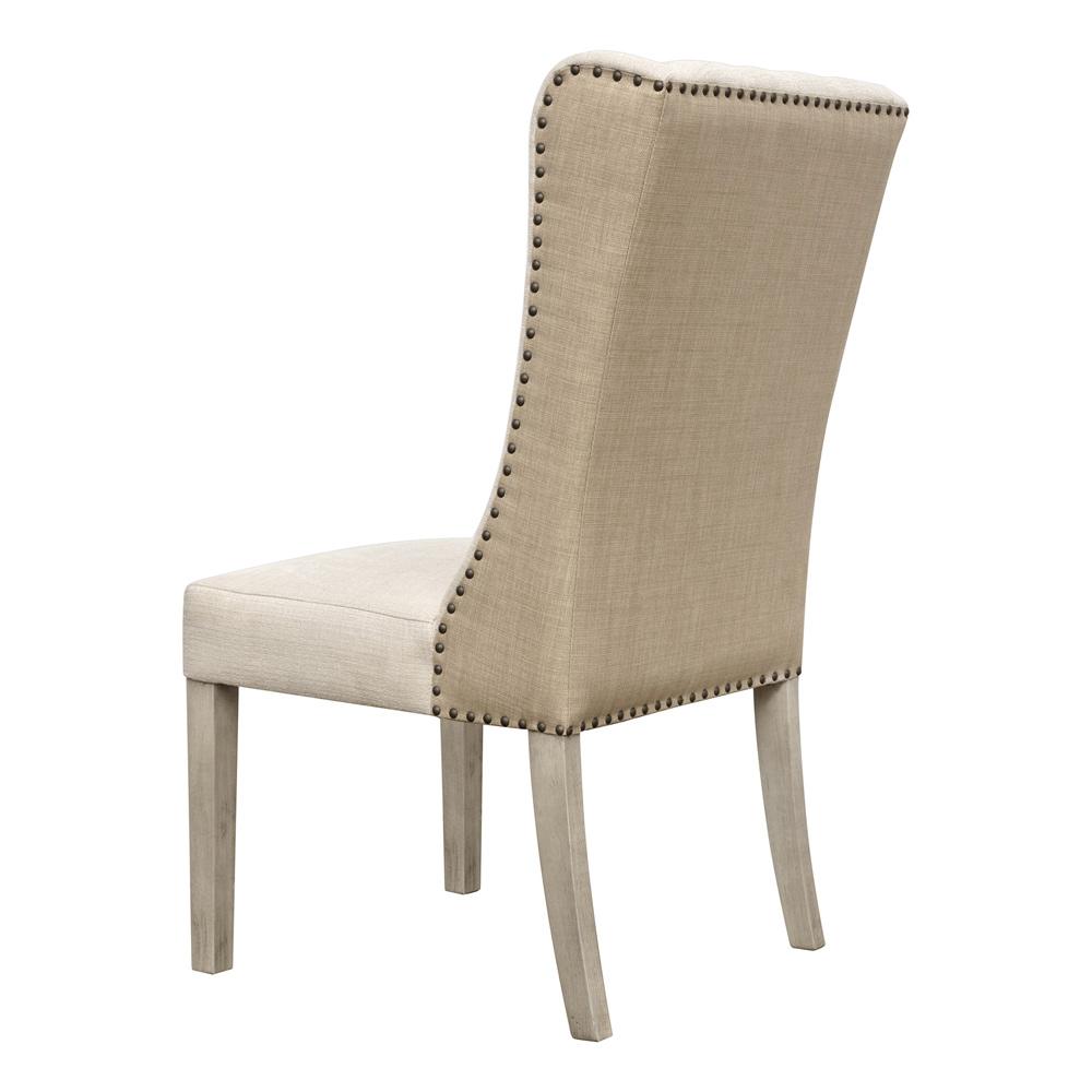 Henry & Mason - Risner Rubberwood Dining Chair with Light Sand Performance Fabric - DV7165 veiw 4