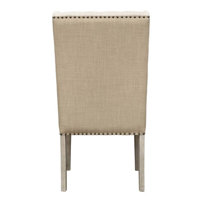 Henry & Mason - Risner Rubberwood Dining Chair with Light Sand Performance Fabric - DV7165 veiw 5