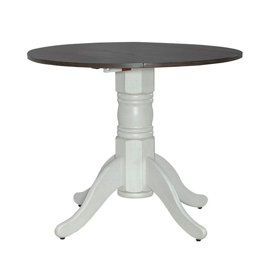 Henry & Mason - River Cove Drop Leaf Table Set in Textured White with Carbon Gray Tops - AFA01654 view 2