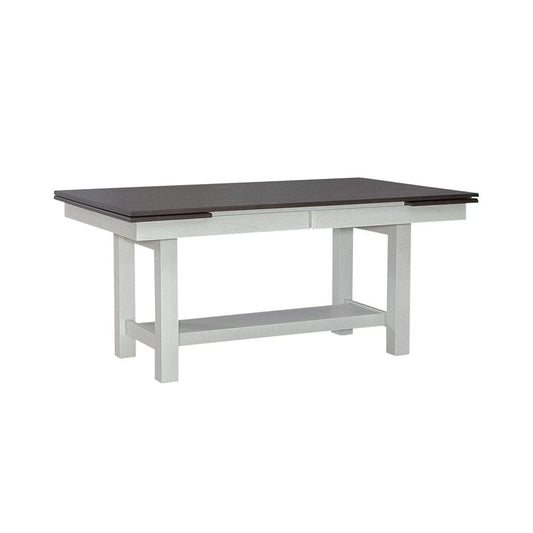 Henry & Mason - River Cove Trestle Table Set in Textured White with Carbon Gray Tops - AFA01663 view 2