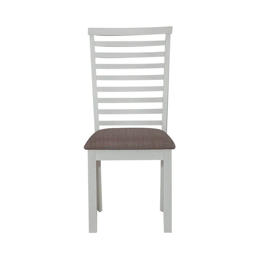 Henry & Mason - River Cove Uph Ladder Back Side Chair in Textured White with Carbon Gray Tops - AFA01644 view 4