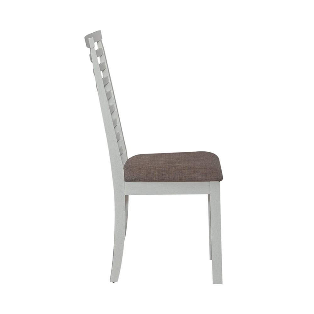 Henry & Mason - River Cove Uph Ladder Back Side Chair in Textured White with Carbon Gray Tops - AFA01644 view 5