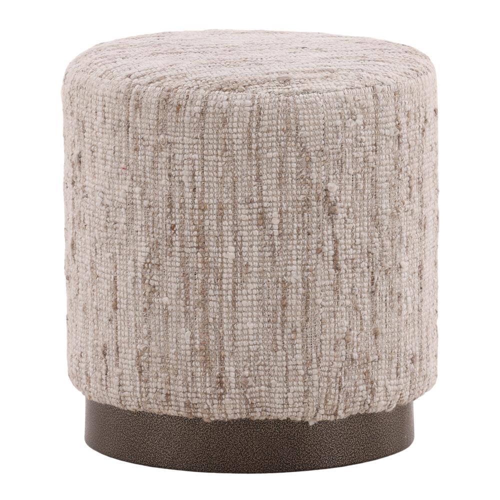 Henry & Mason - Rogers Wood Stool With Hand Spun Upholstery in Beige - DV7327 veiw 1