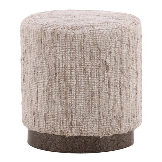 Henry & Mason - Rogers Wood Stool With Hand Spun Upholstery in Beige - DV7327 veiw 1