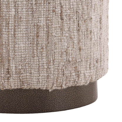 Henry & Mason - Rogers Wood Stool With Hand Spun Upholstery in Beige - DV7327 veiw 3
