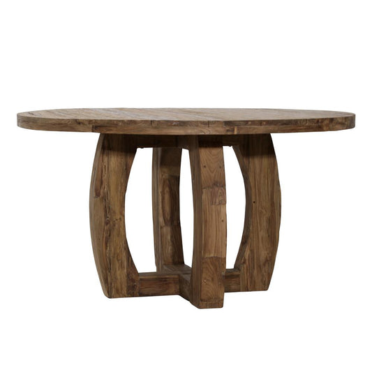 Henry & Mason - Rowan 55in Round Medium Brown Reclaimed Teak Wood Outdoor Dining Table - DV7313 veiw 1