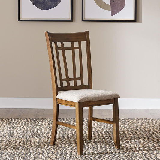 Henry & Mason - San Mateos Lattice Back Side Chair in Antique Honey - AFA01849 view 1