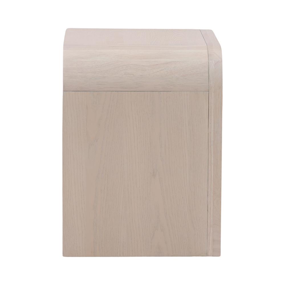 Henry & Mason - Santa Fe 2 Drawer Rubber Wood Nightstand in Bleached Oak Veneer with Black Metal Handles - DV7183 veiw 3