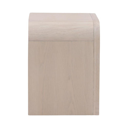 Henry & Mason - Santa Fe 2 Drawer Rubber Wood Nightstand in Bleached Oak Veneer with Black Metal Handles - DV7183 veiw 3