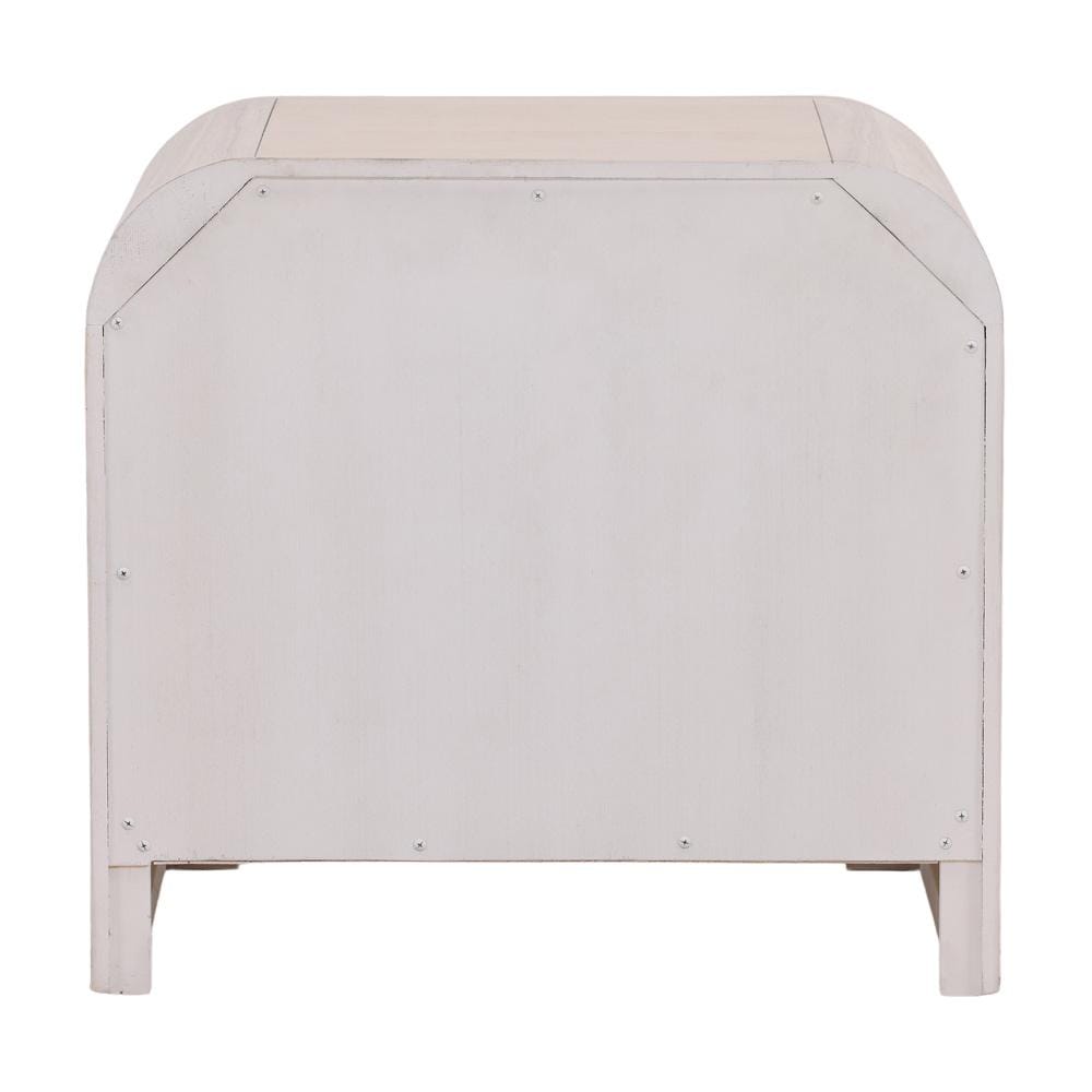 Henry & Mason - Santa Fe 2 Drawer Rubber Wood Nightstand in Bleached Oak Veneer with Black Metal Handles - DV7183 veiw 4
