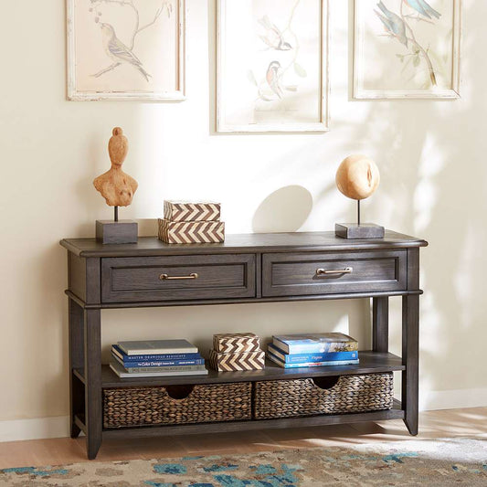 Henry & Mason - Sawmill Stream 2 Drawer Sofa Table in Peppercorn - AFA03810 view 1