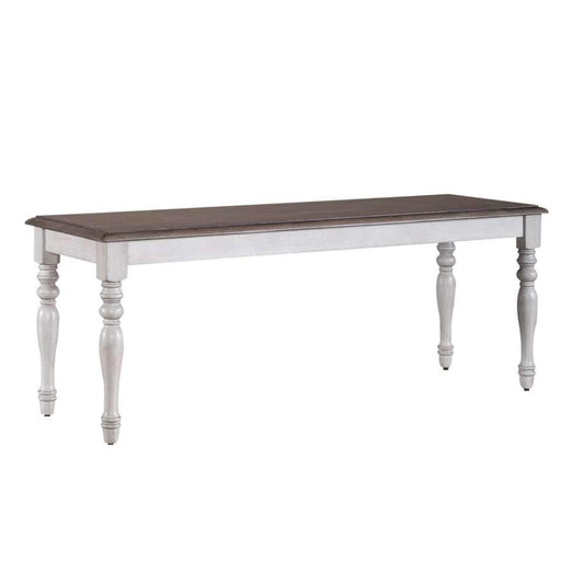Henry & Mason - Sea Key Bench (RTA) in Antique White with Weathered Pine - AFA02317 view 1